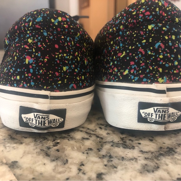 Vans Classic Tennis Shoes Unisex Black Multicolor Mens Size 8.5 Womens Size 10 - Picture 3 of 13